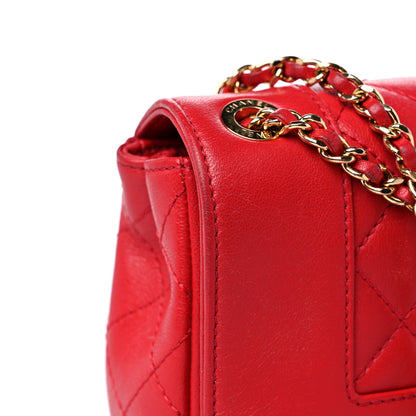 Chanel Sheepskin Quilted Medium Vintage Mademoiselle Flap Red 14 of 16
