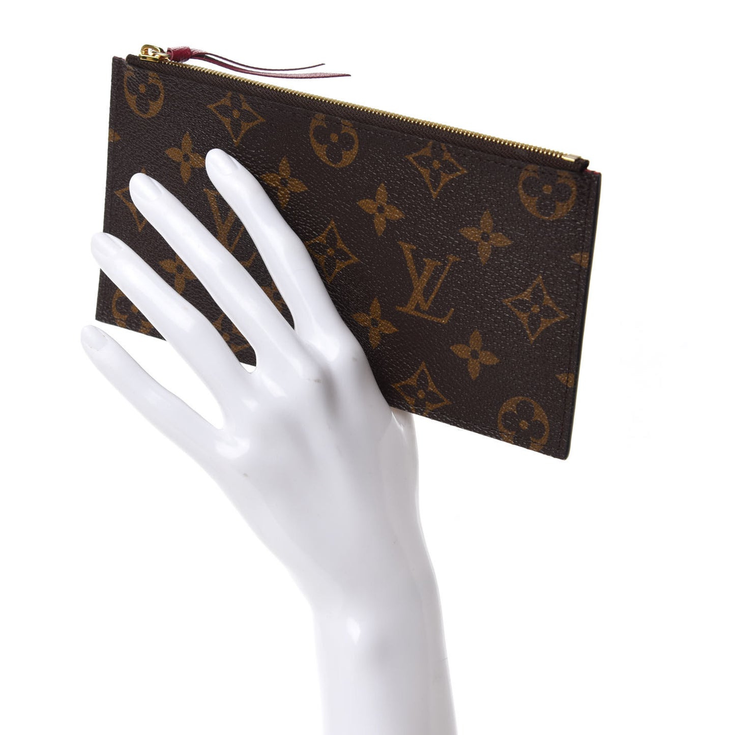 Monogram Felicie Chain Wallet Zippered Insert Fuchsia