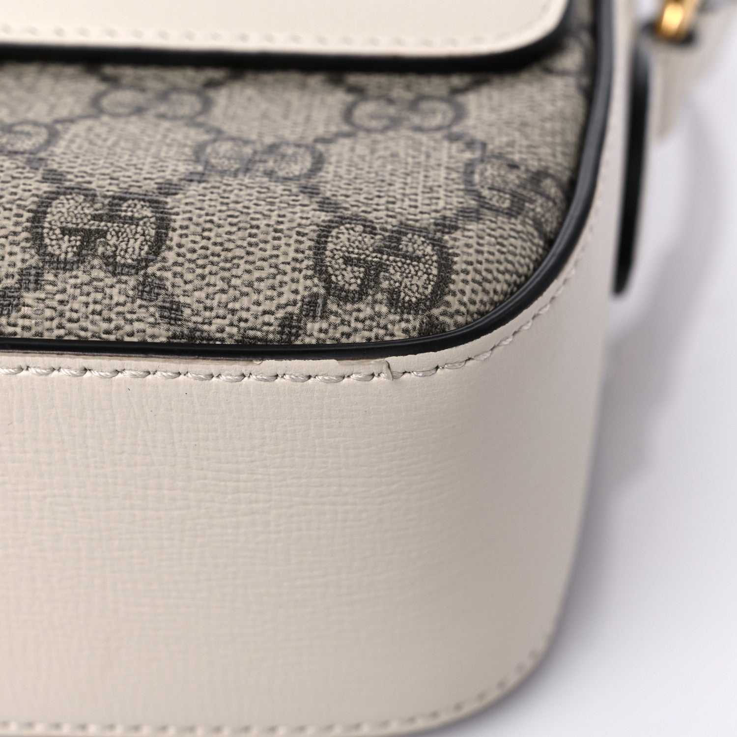 Gucci GG Supreme Monogram Small Horsebit 1955 Shoulder Bag Beige Mystic White 10 of 11