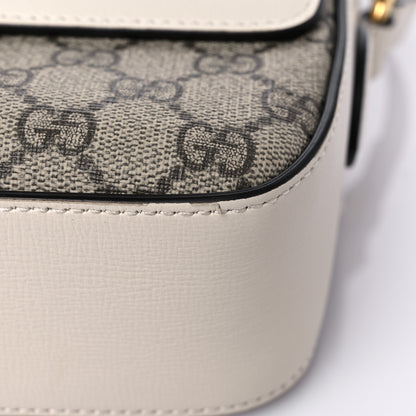 Gucci GG Supreme Monogram Small Horsebit 1955 Shoulder Bag Beige Mystic White 10 of 11