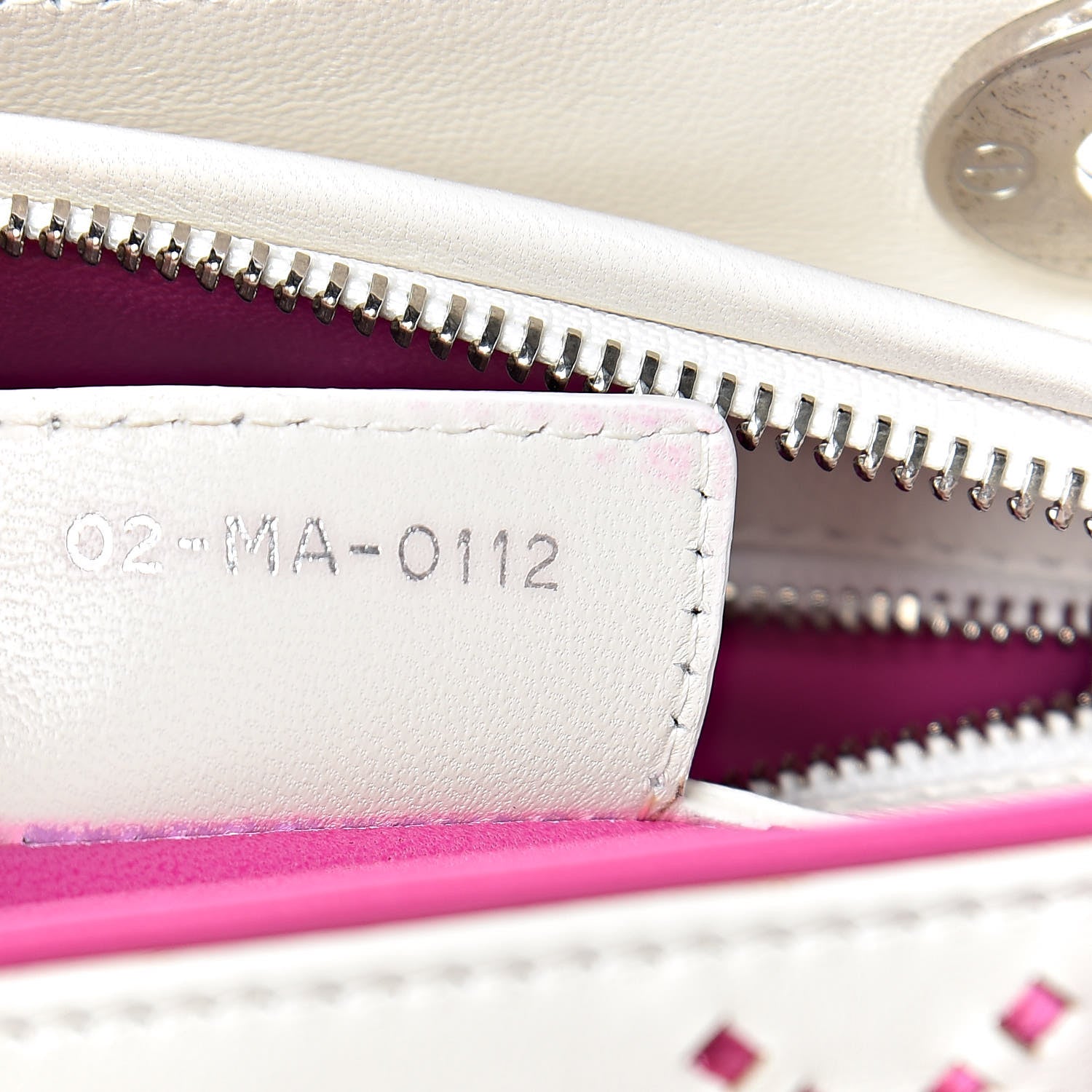 Christian Dior Lambskin Stitched Cannage Medium Lady Dior Pink White 7 of 9