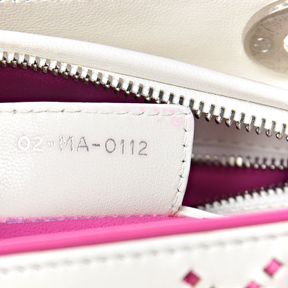 Christian Dior Lambskin Stitched Cannage Medium Lady Dior Pink White 7 of 9