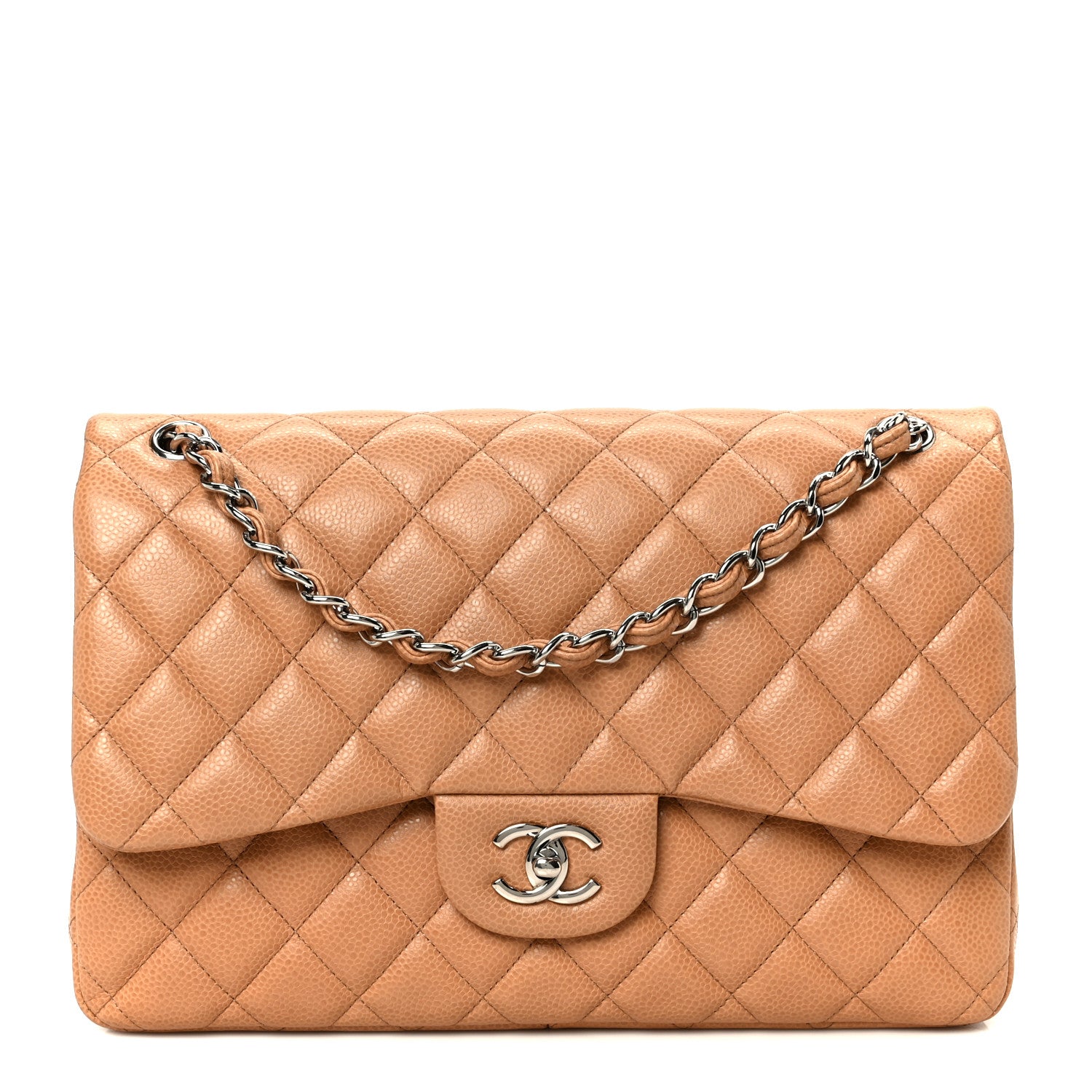 Chanel Caviar Quilted Jumbo Double Flap Dark Beige 1 of 12