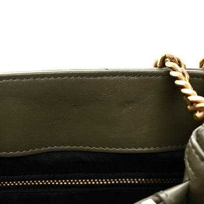 Saint Laurent Calfskin Y Quilted Monogram Medium Loulou Chain Satchel Military Olive 9 of 11