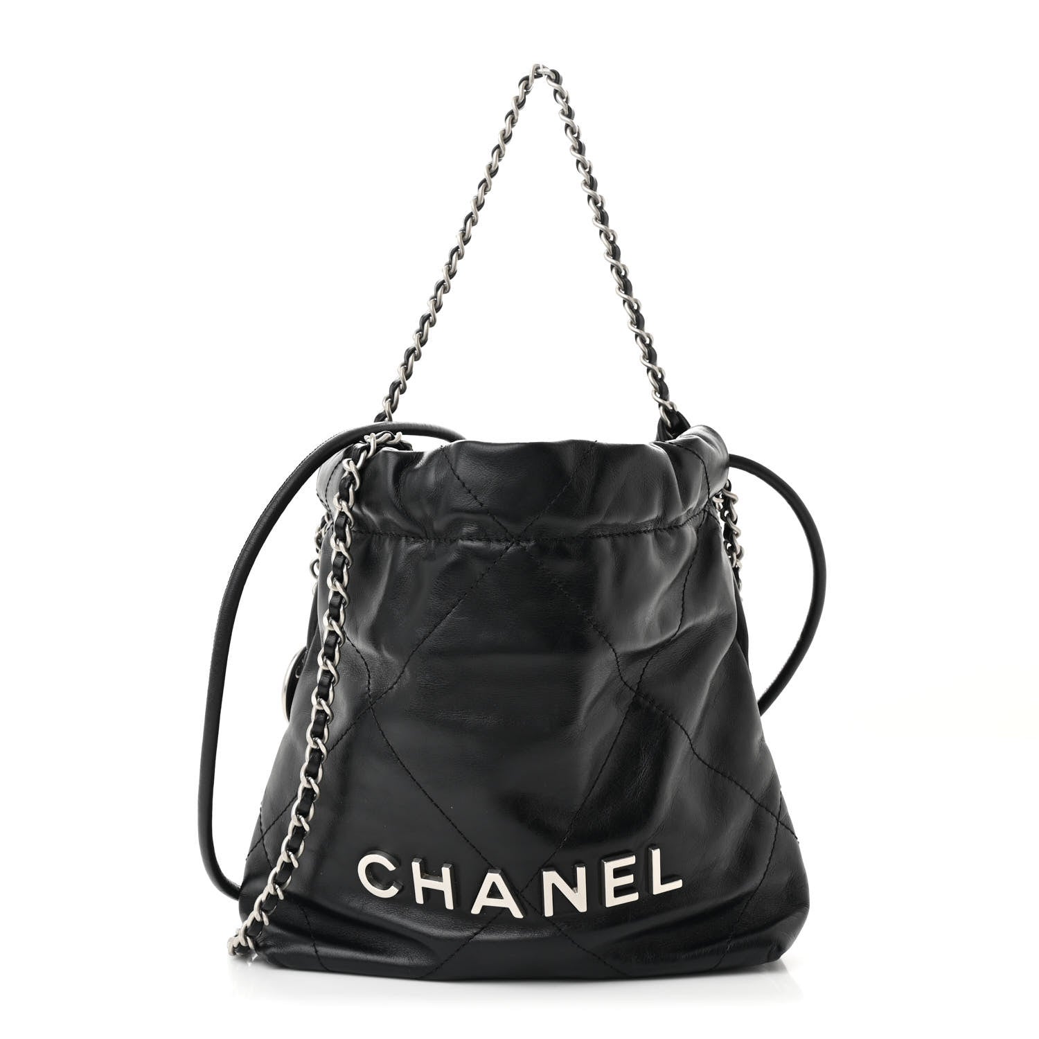 Chanel Shiny Calfskin Quilted Mini Chanel 22 Black 1 of 10