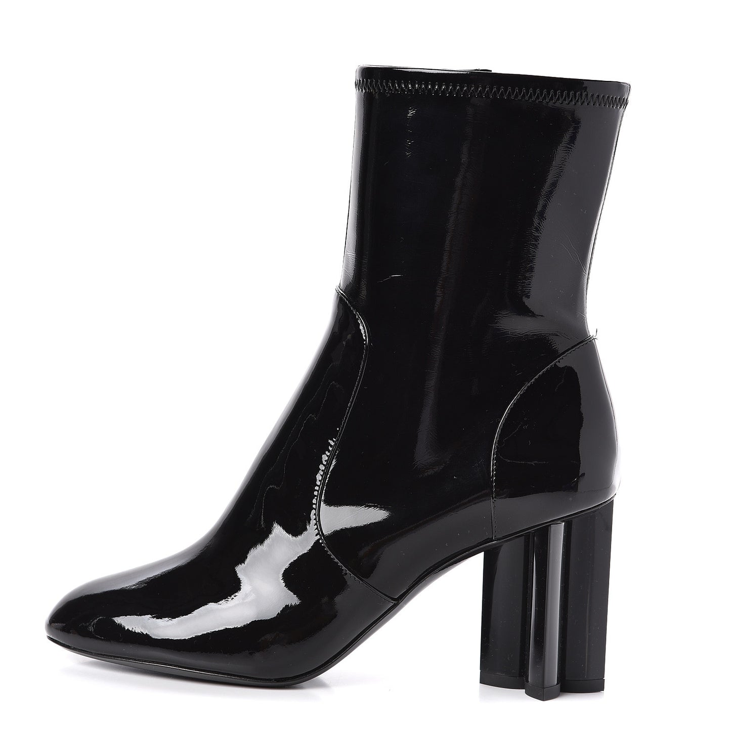 Patent Silhouette Ankle Boots 38 Black