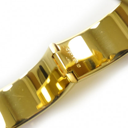 Hermes Enamel Clic Clac H Bracelet Wide GM Orange Gold 4 of 5