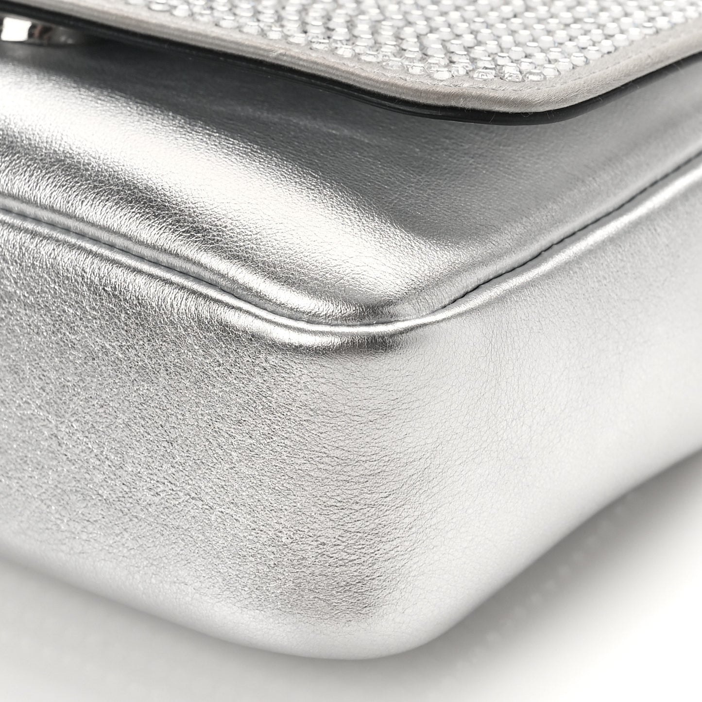 Palazzo Crystal Chain Evening Bag Silver