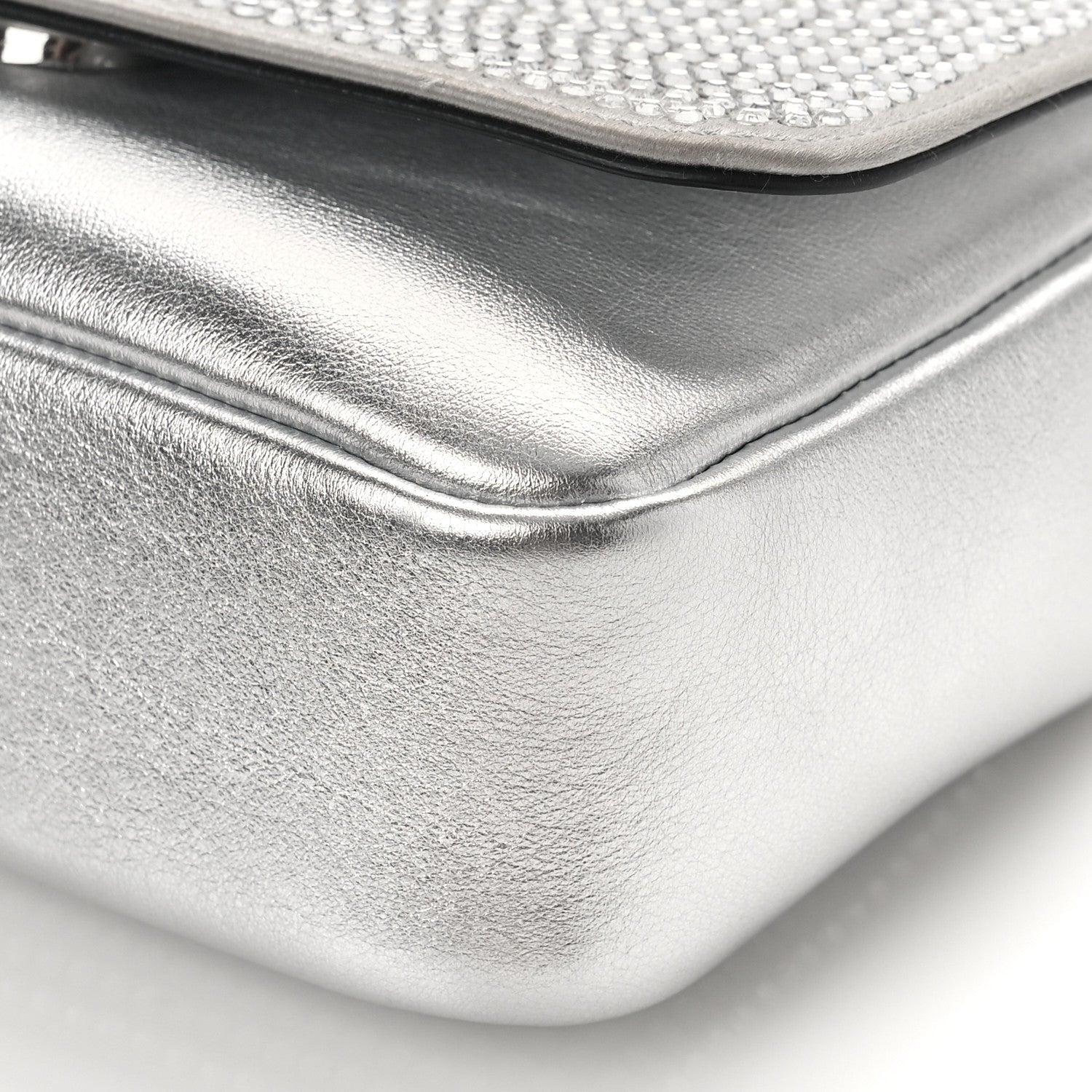 Versace Palazzo Crystal Chain Evening Bag Silver 9 of 9