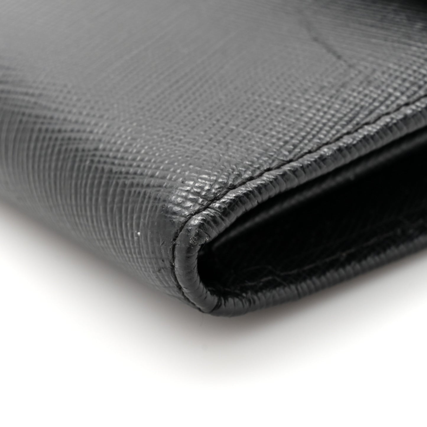 Saffiano Metal Flap Wallet Black