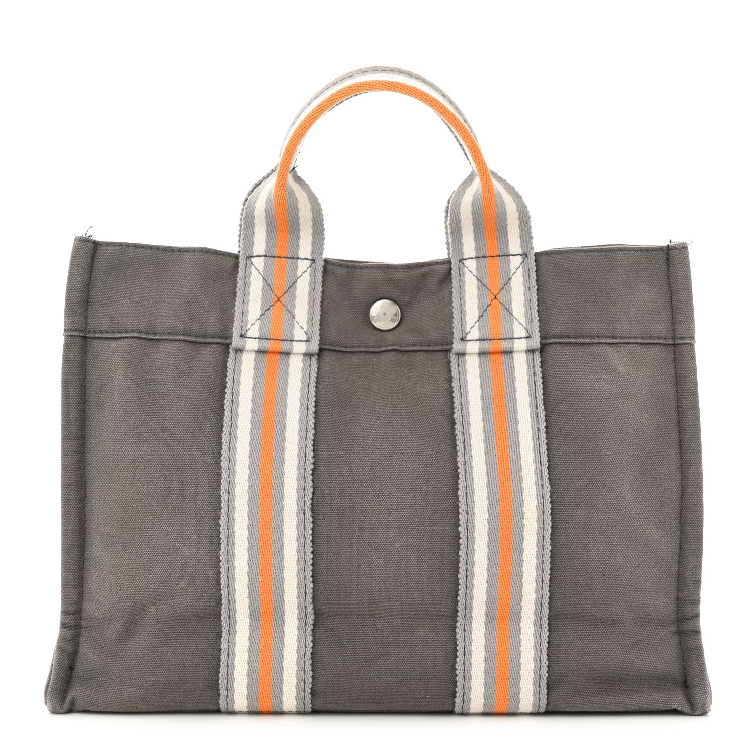 Hermes Canvas Fourre Tout PM Grey Orange 1 of 12