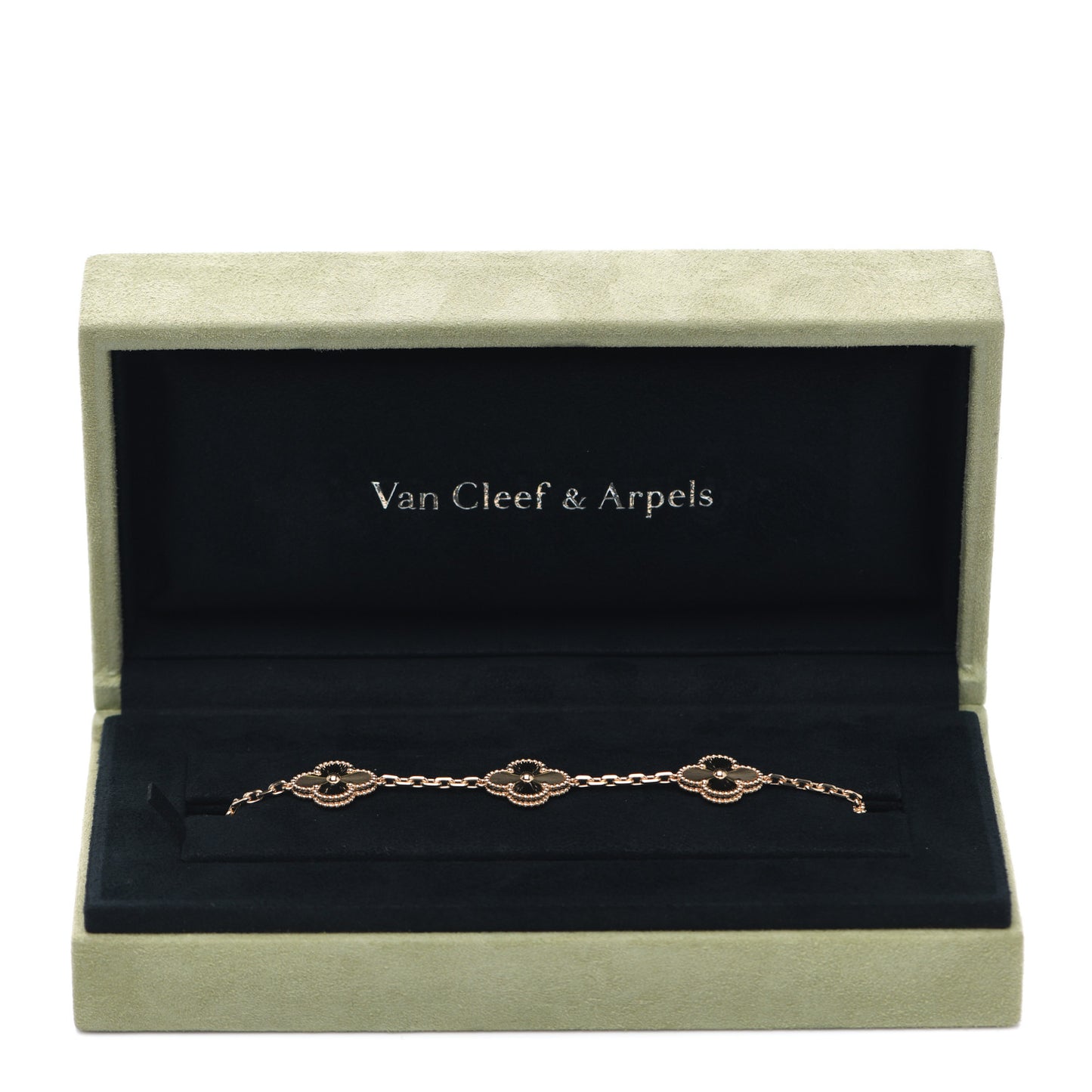 18K Yellow Gold 5 Motifs Guilloche Vintage Alhambra Bracelet