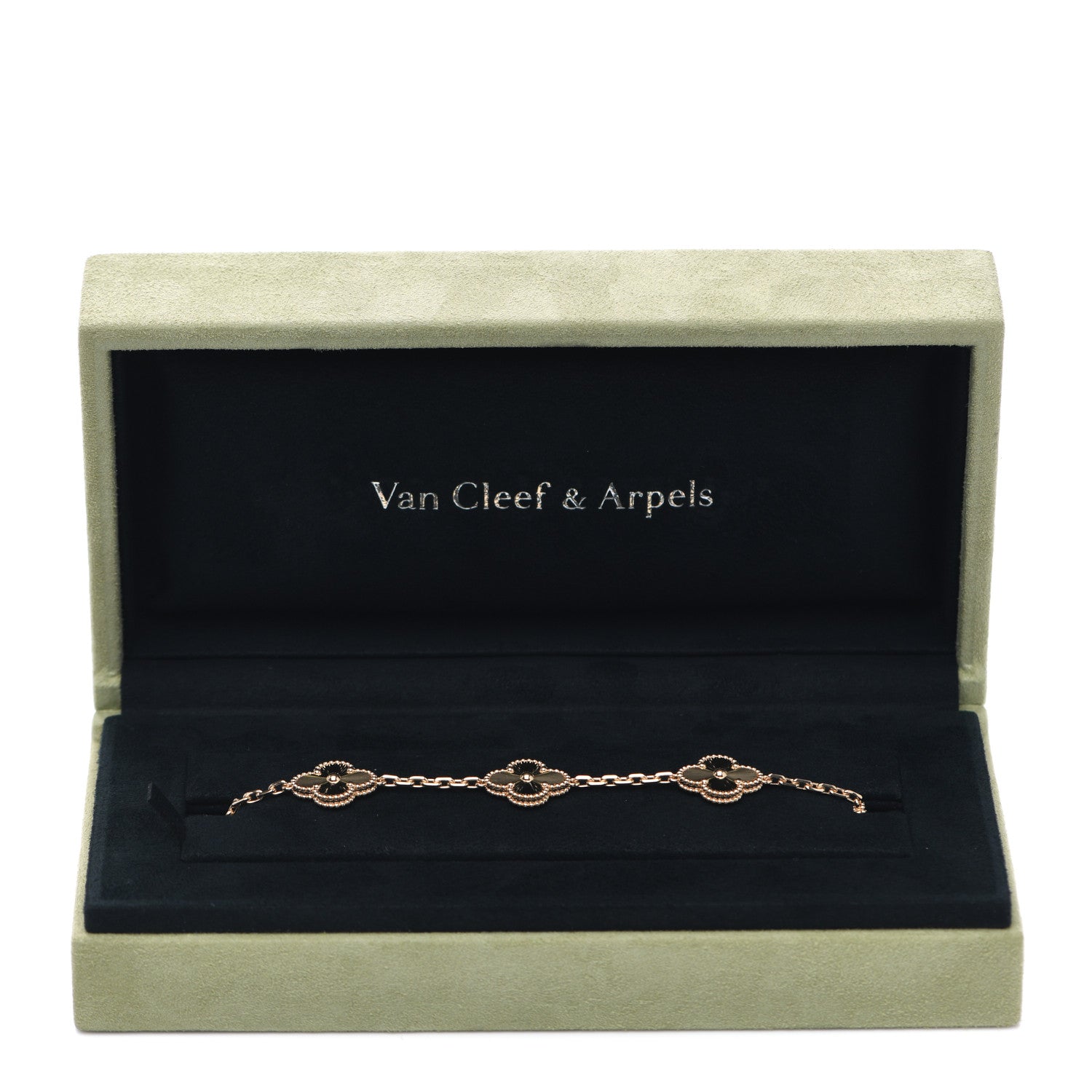 Van Cleef & Arpels 18K Yellow Gold 5 Motifs Guilloche Vintage Alhambra Bracelet 6 of 6