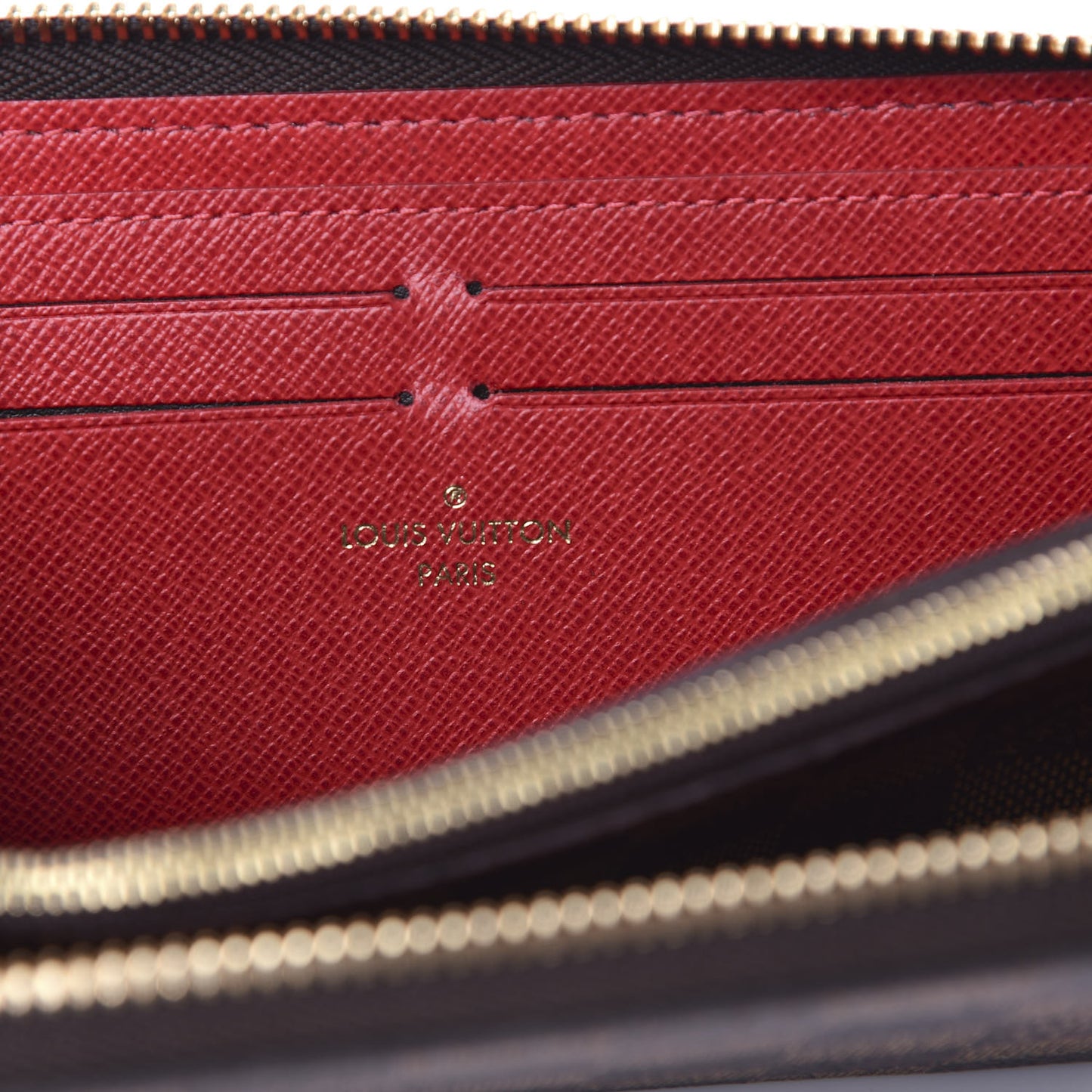 Damier Ebene Clemence Wallet Cherry