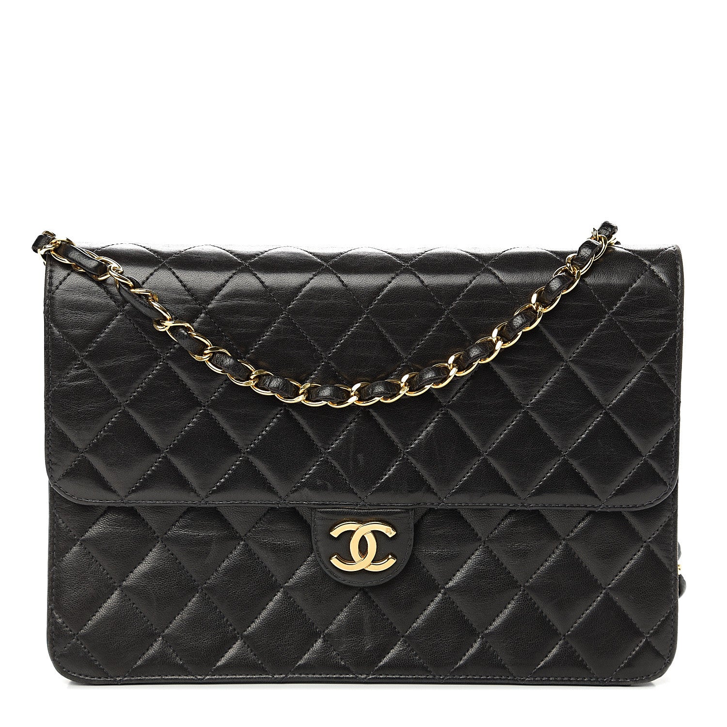 Chanel Lambskin Quilted Medium Single Flap Black 1 of 13