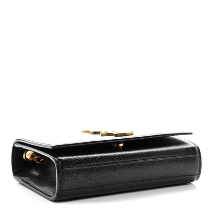 Saint Laurent Grain De Poudre Small Monogram Kate Satchel Black 4 of 10