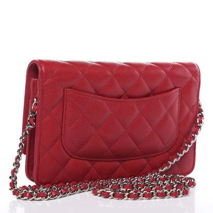 Chanel Caviar Quilted Wallet On Chain WOC Dark Pink 3 of 12