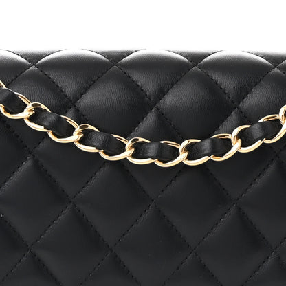 Chanel Lambskin Quilted Medium Double Flap Black 8 of 10