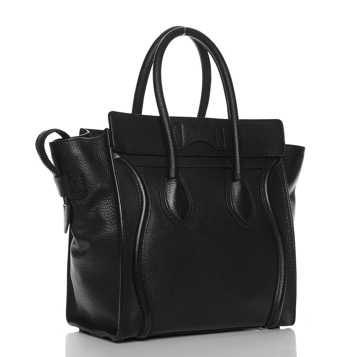 Drummed Calfskin Micro Luggage Black