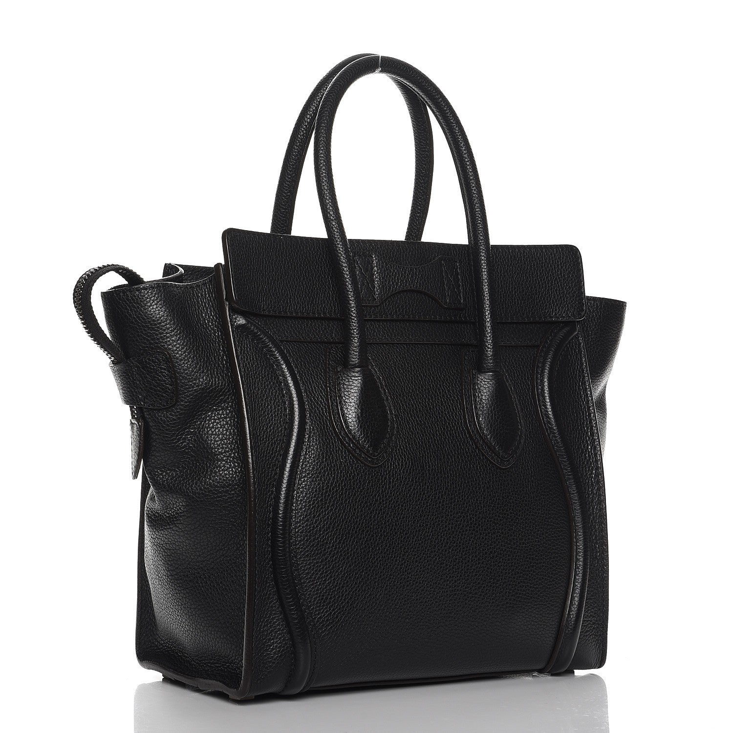 Celine Drummed Calfskin Micro Luggage Black 3 of 11