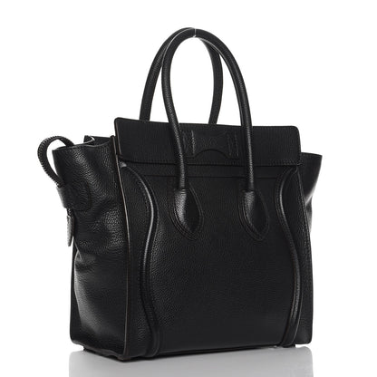 Celine Drummed Calfskin Micro Luggage Black 3 of 11