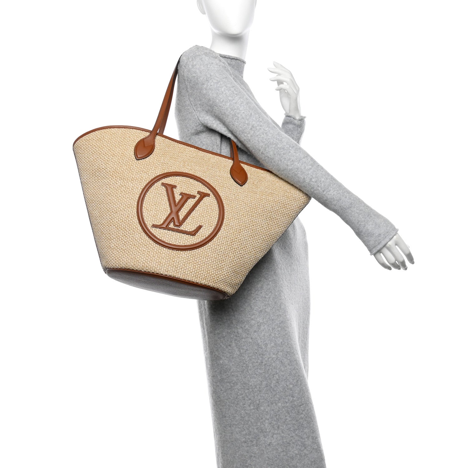 Louis Vuitton Raffia Saint Jacques Tote Caramel 2 of 11