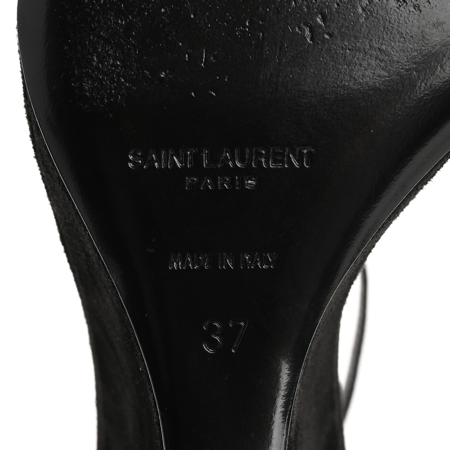 Saint Laurent Suede Lila Wedge Sandals 37 Black 8 of 10
