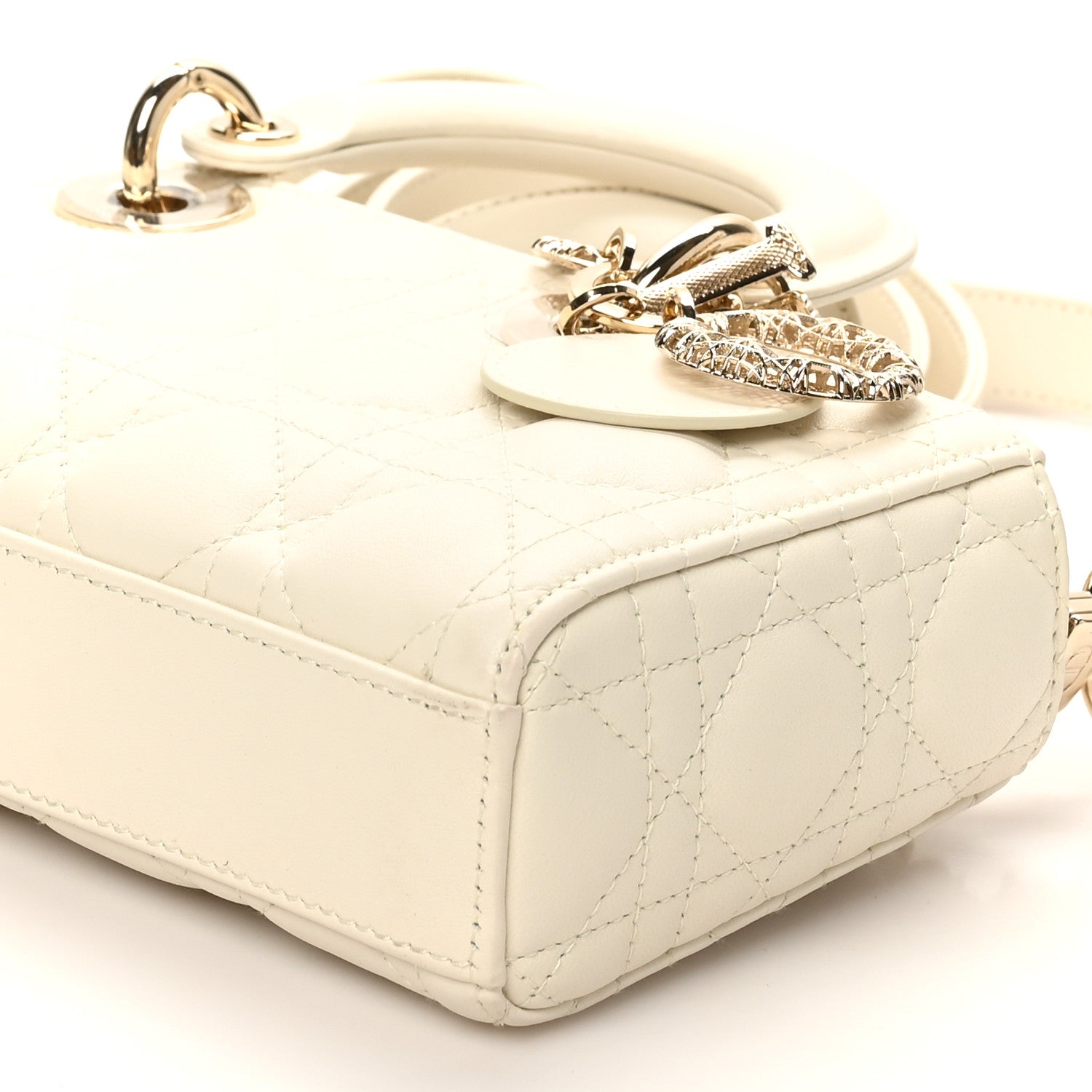 Christian Dior Lambskin Cannage Small Lady D-Joy Latte 1793399