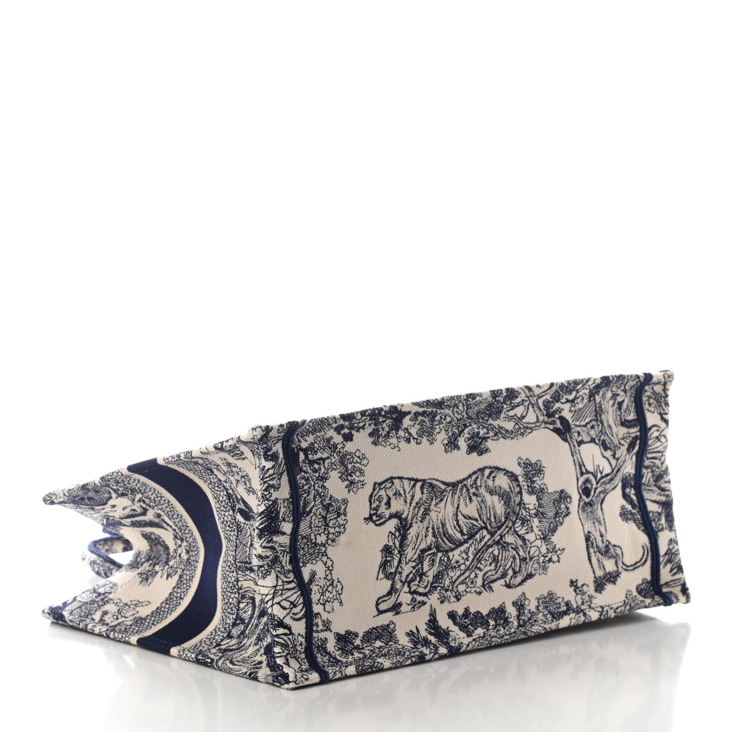 Christian Dior Canvas Embroidered Toile De Jouy Medium Book Tote Blue 4 of 9