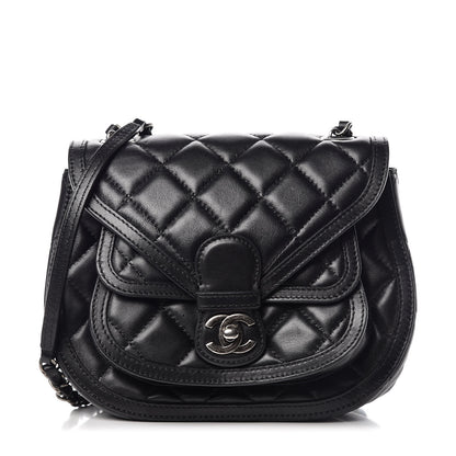 Chanel Lambskin Quilted Messenger Flap Black 1 of 11