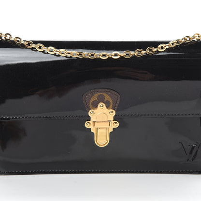 Louis Vuitton Patent Calfskin Monogram Cherrywood Chain Wallet Black 8 of 11
