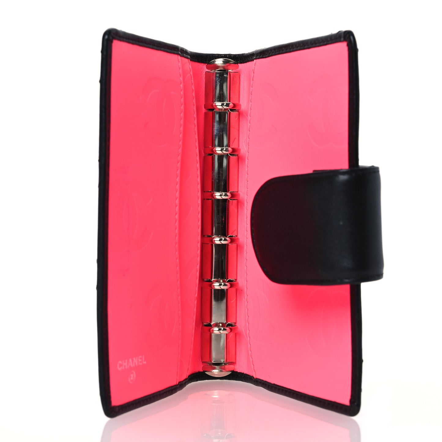Calfskin Quilted Small Cambon Agenda Planner Black
