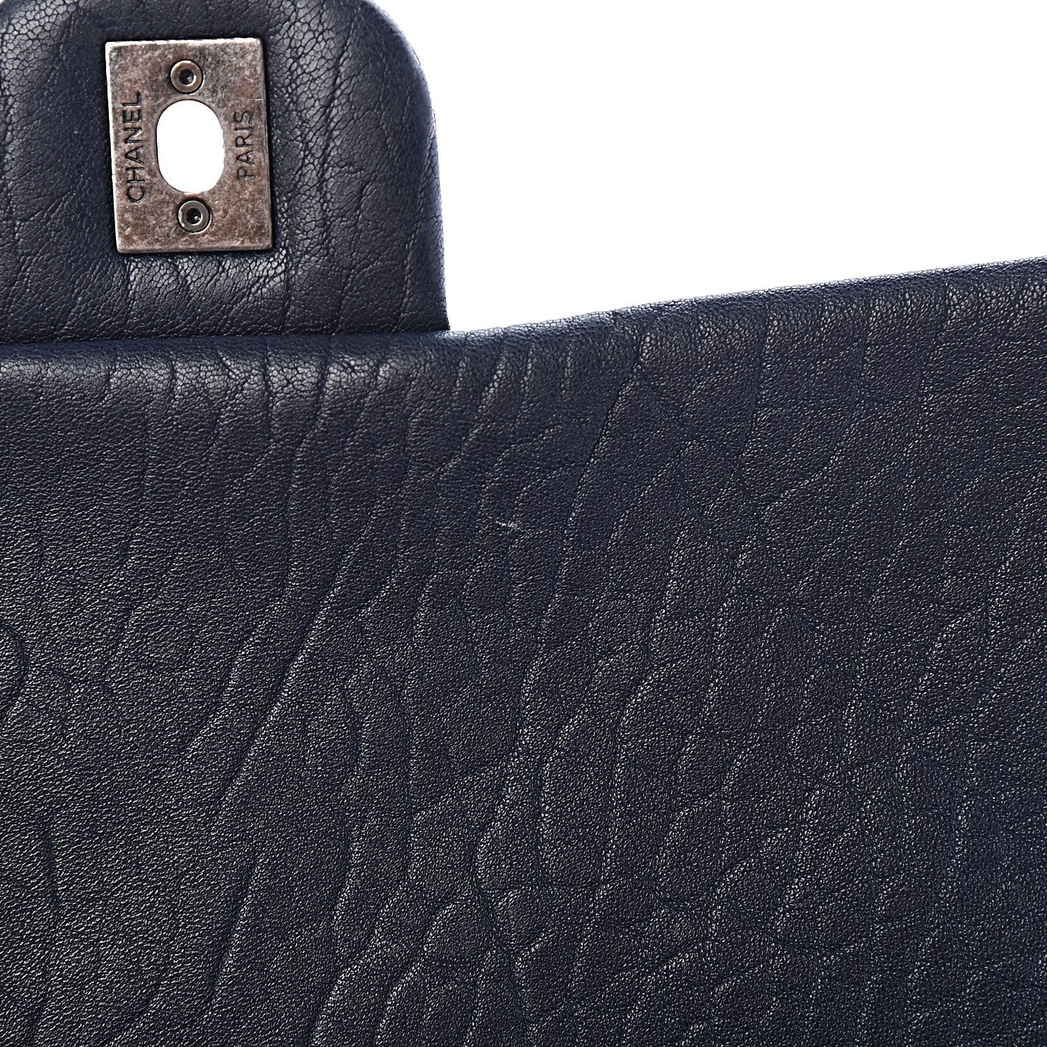 Chanel Sheepskin Quilted Jumbo Easy Flap Navy Blue 14 of 18