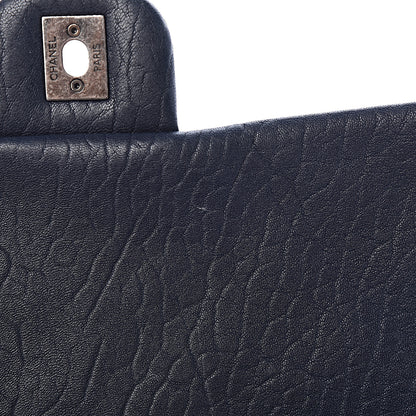 Chanel Sheepskin Quilted Jumbo Easy Flap Navy Blue 14 of 18