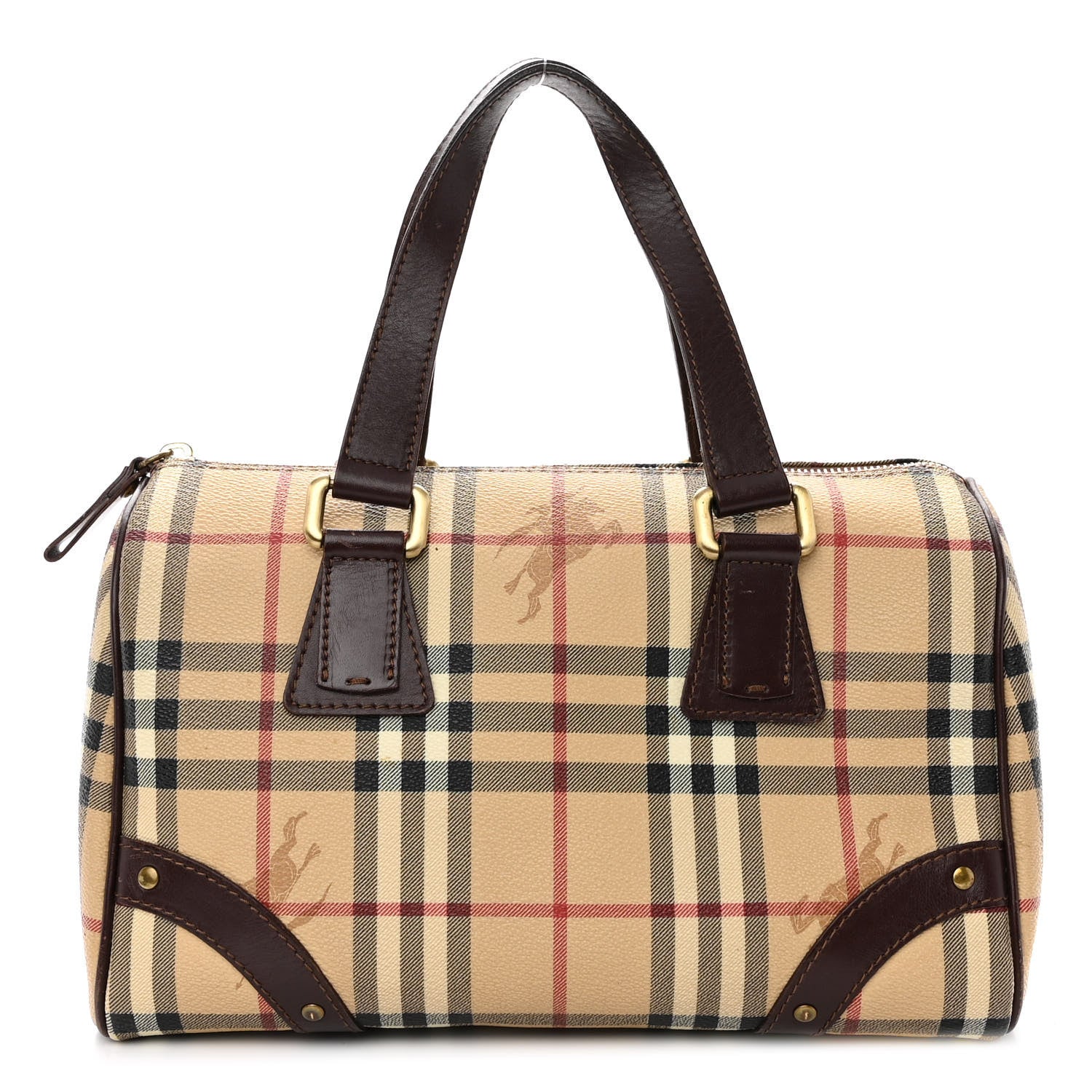 Burberry Haymarket Check Studded Bowler Brown 1 of 12