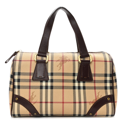 Burberry Haymarket Check Studded Bowler Brown 1 of 12