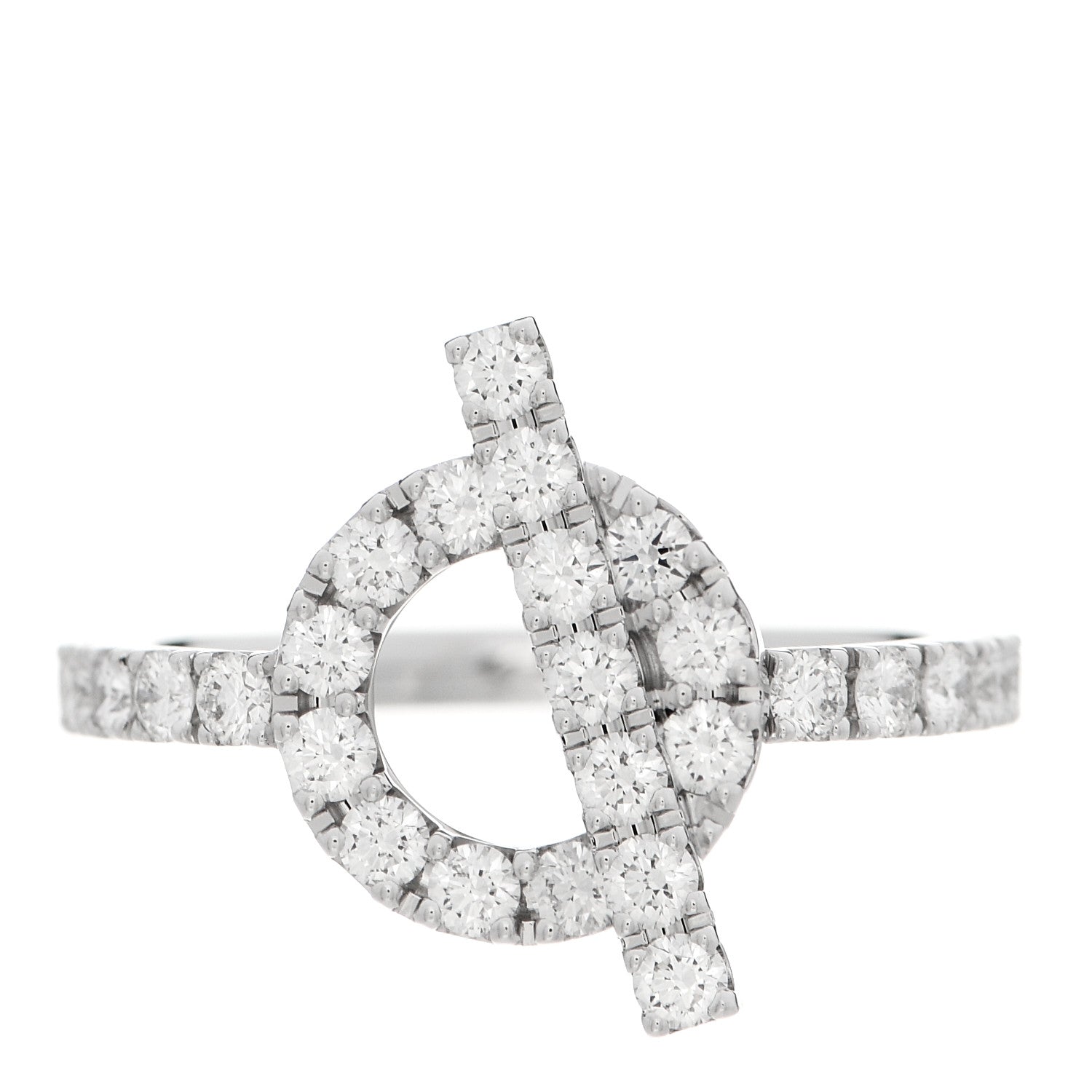 Hermes 18K White Gold Diamond Finesse Ring 52 6 1 of 5