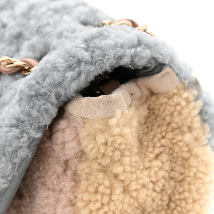 Chanel Shearling Sheepskin Single Flap Gray Pink Beige 14 of 14