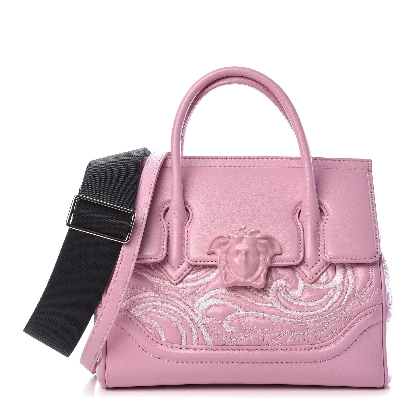 Calfskin Embroidered Medium Baroque Palazzo Empire Bag Pink
