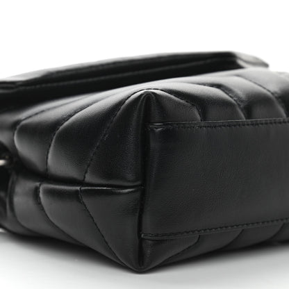 Saint Laurent Calfskin Y Quilted Monogram Toy Loulou Crossbody Bag Black 9 of 12
