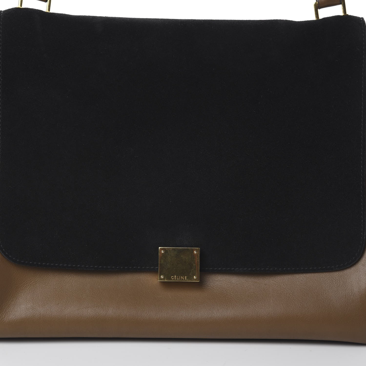 Celine Smooth Calfskin Suede Large Tri-Color Trapeze Black 8 of 8