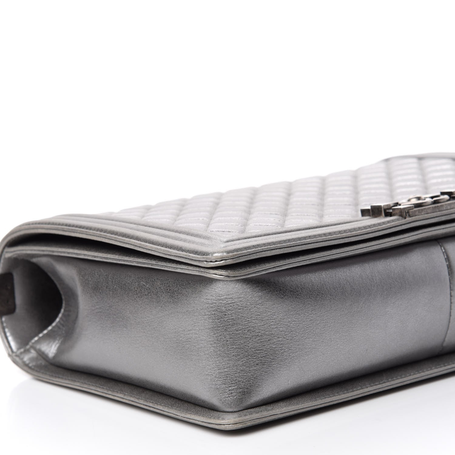 Chanel Metallic Calfskin Quilted Large Boy Flap Silver 7 of 14