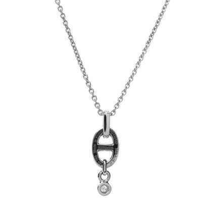 Hermes 18K White Gold Diamond PM Chaine d'Ancre Enchainee Necklace 6 of 7