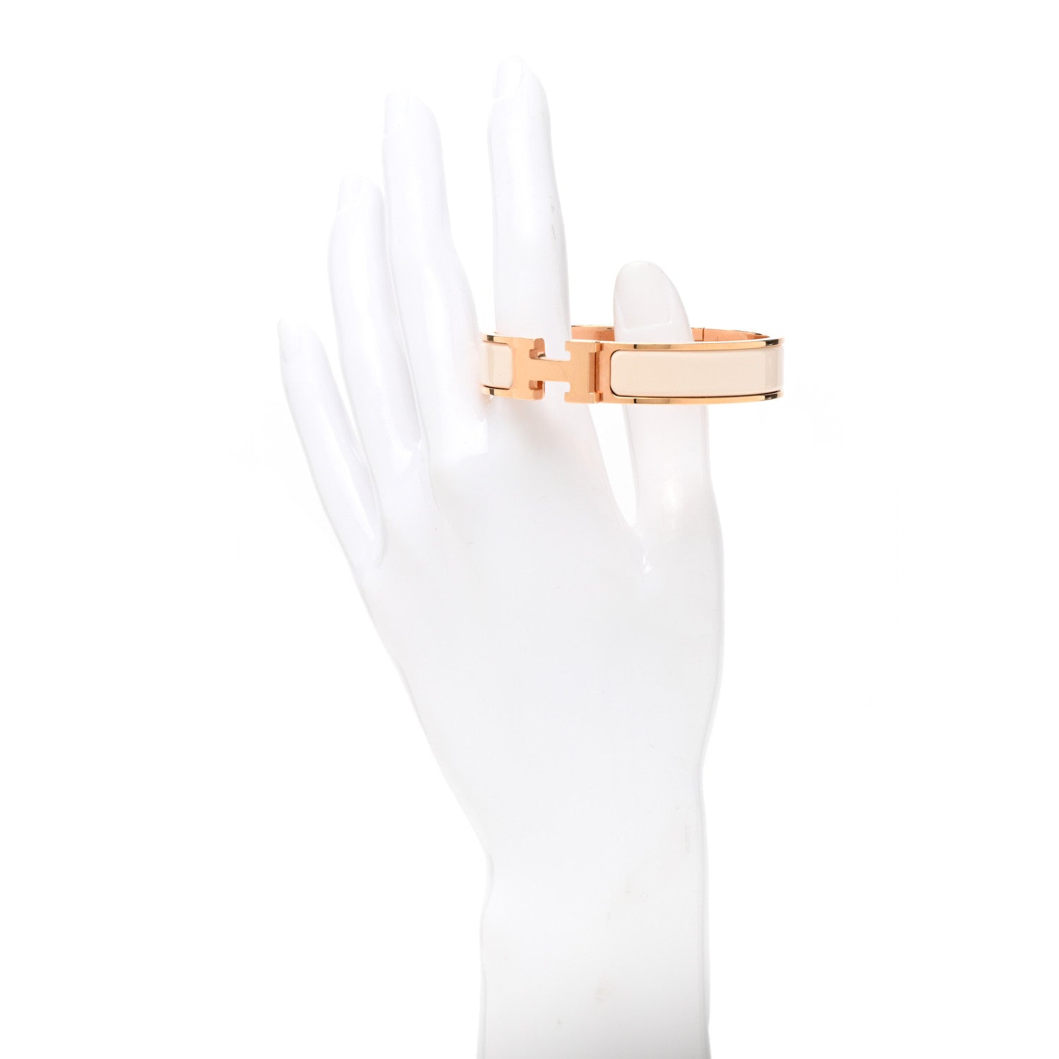 Hermes Enamel Narrow Clic Clac H Bracelet PM Creme 2 of 5