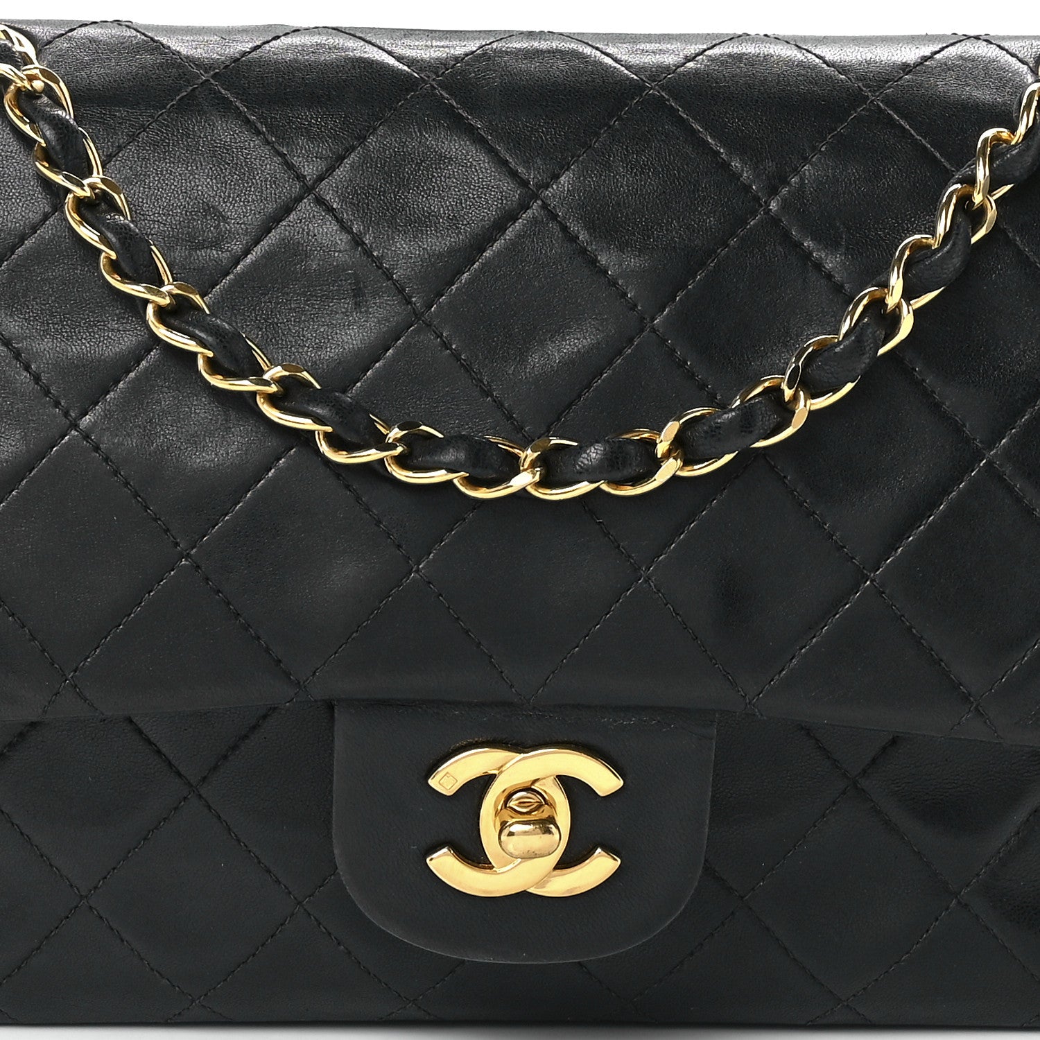 Chanel Lambskin Quilted Medium Double Flap Black 10 of 13