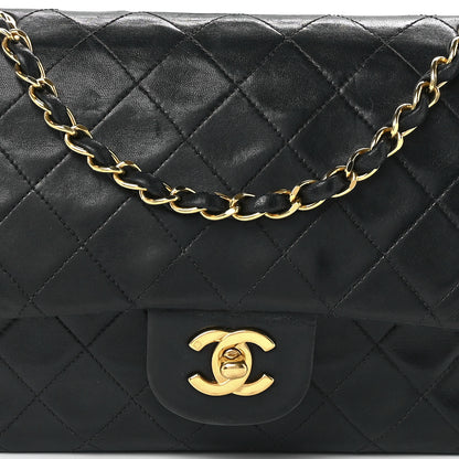 Chanel Lambskin Quilted Medium Double Flap Black 10 of 13