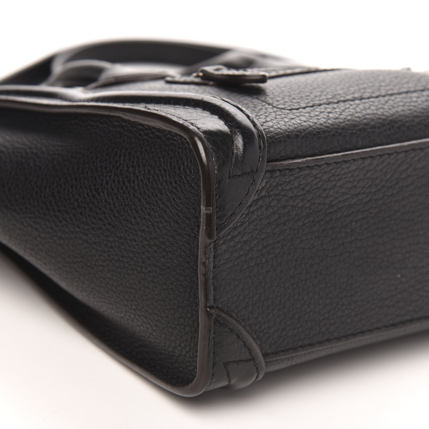 Celine Drummed Calfskin Nano Luggage Black 8 of 9
