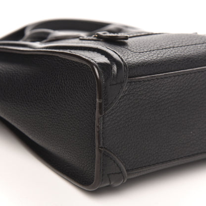 Celine Drummed Calfskin Nano Luggage Black 8 of 9