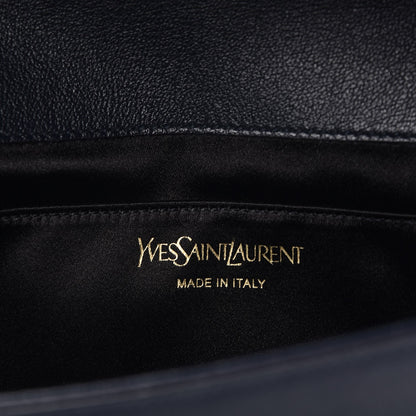Saint Laurent Calfskin Monogram Large Belle De Jour Clutch Navy 7 of 8