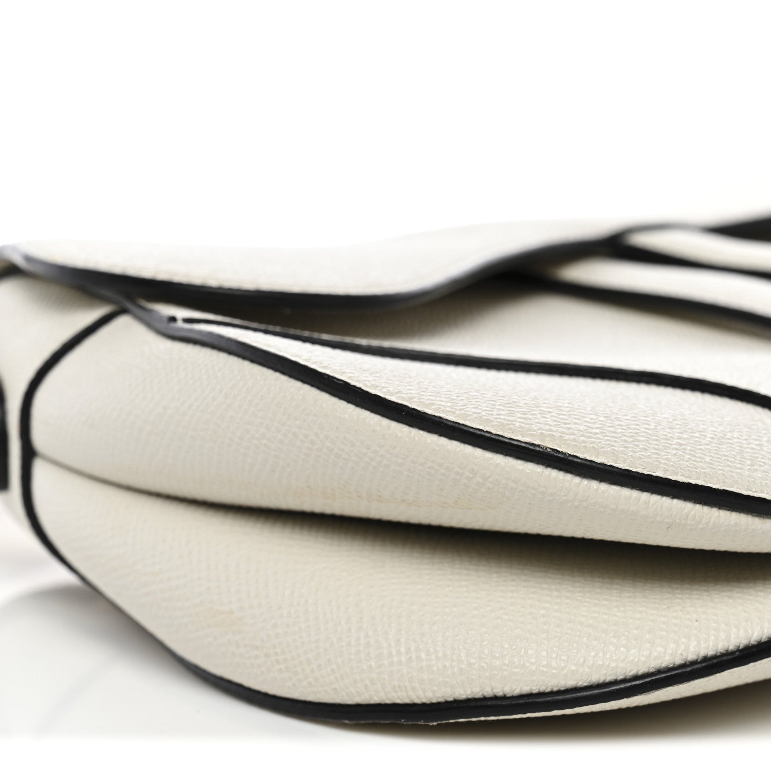 Christian Dior Grained Calfskin Saddle Bag White 9 of 11